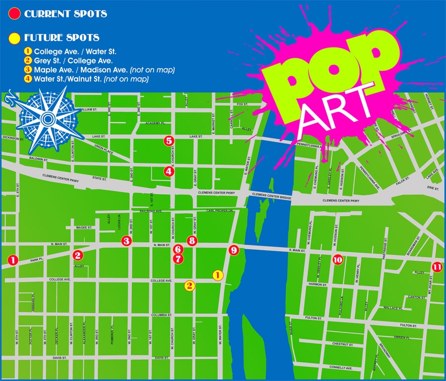 visit our pop art elmira downtown works of art on a walking tour click here to load the map with artist bios